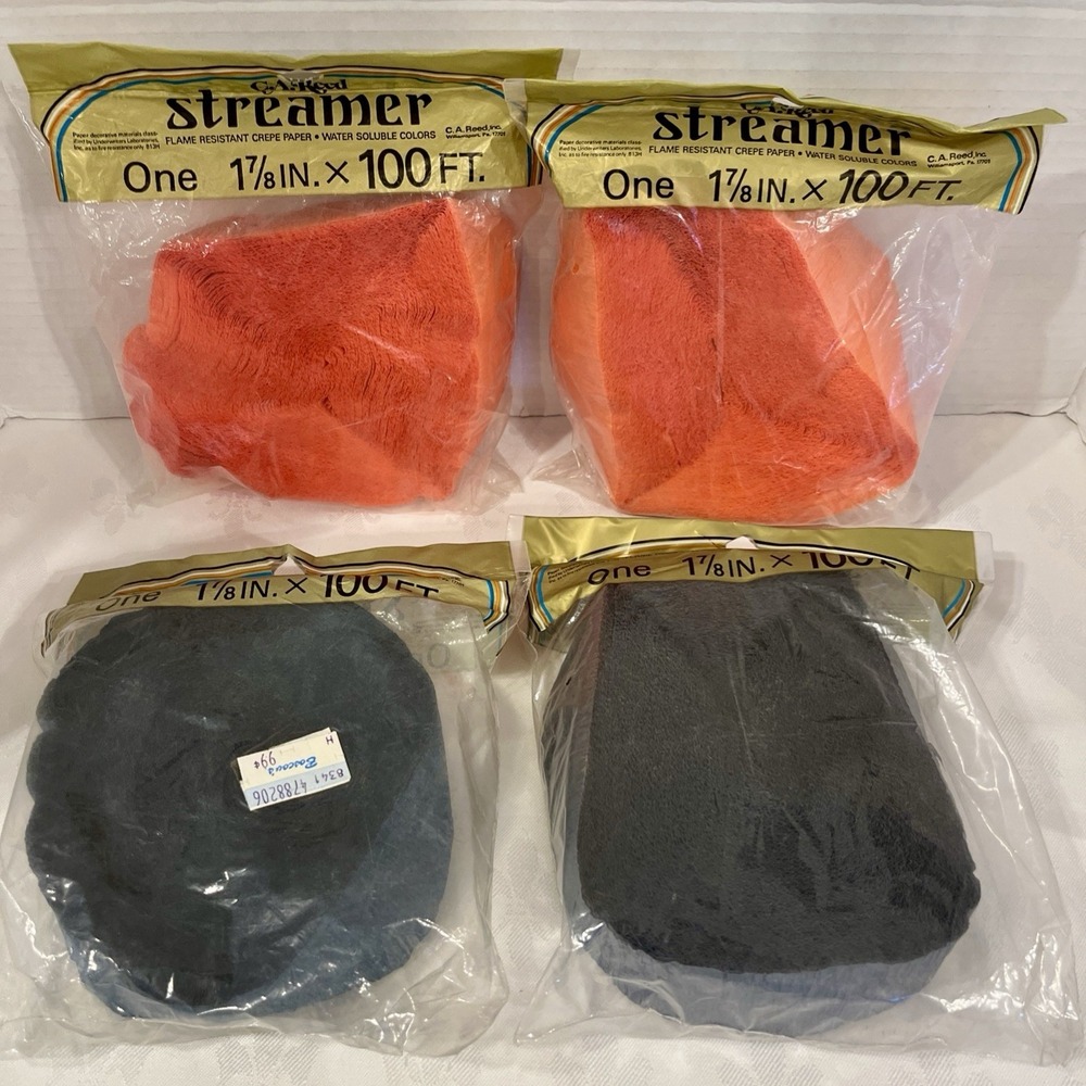 Vintage Halloween Party Streamers  Lot Of 4 Packages 1980's
